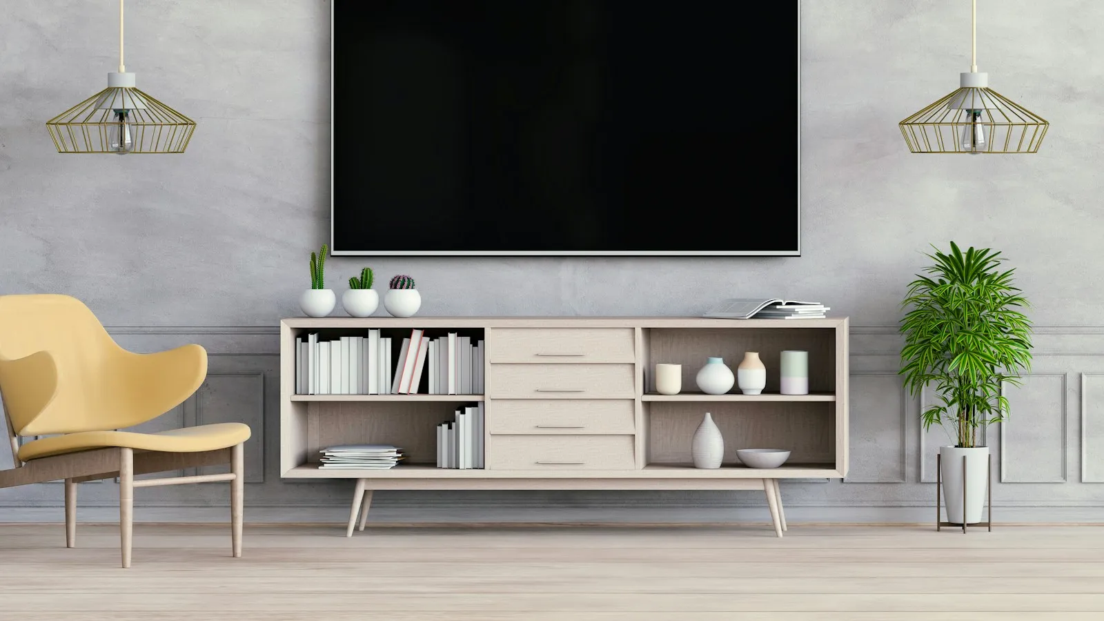 Smart TV i vardagsrummet med fungerande IPTV